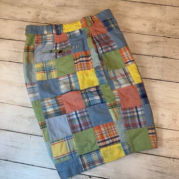 Brooks Brothers Shorts Sz 40 Patchwork Madras Plaid Preppy Colorful 9" Beachy - Picture 8 of 8
